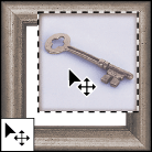 The move tool moves selections, layers, and guides.