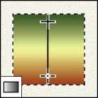 The gradient tools create straight-line, radial, angle, reflected, and diamond, blends between colors.