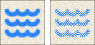 Brush strokes without texture and with texture