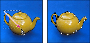 Drag a marquee to select segments